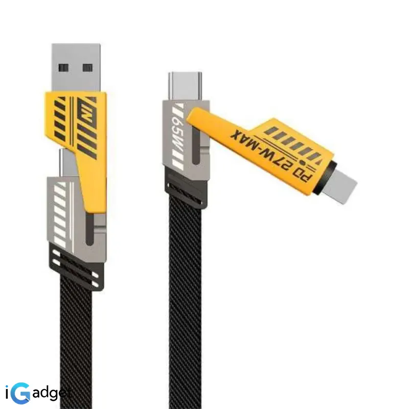 کابل تبدیل USB/USB-C به لایتنینگ/USB-C اچ تی ام مدل 4in1 کابل تبدیل USB/USB-C به لایتنینگ/USB-C اچ تی ام مدل 4in1