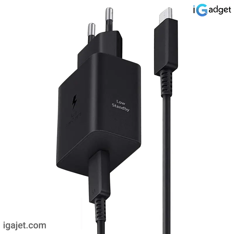 شارژر 45 وات سامسونگ EP-T4511 Low Standby همراه کابل USB-C طول 1.8 متر شارژر 45 وات سامسونگ EP-T4511 Low Standby همراه کابل USB-C طول 1.8 متر