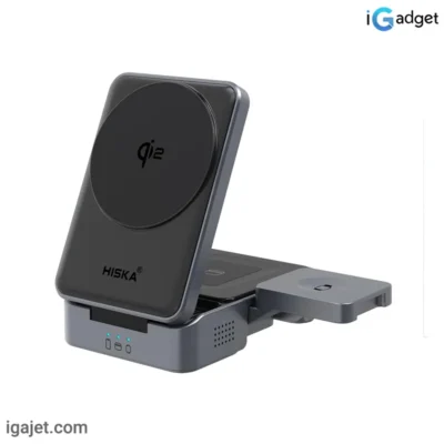 شارژر بی سیم Qi2 سه کاره هیسکا مدل HR-15