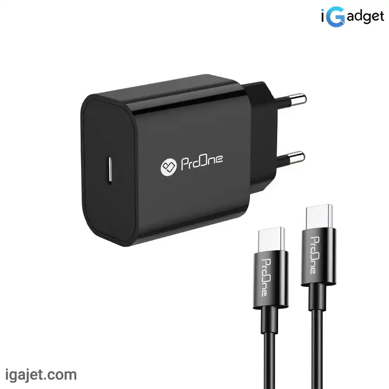 شارژر دیواری 25 وات پرووان مدل PWC501 همراه کابل USB-C شارژر دیواری 25 وات پرووان مدل PWC501 همراه کابل USB-C