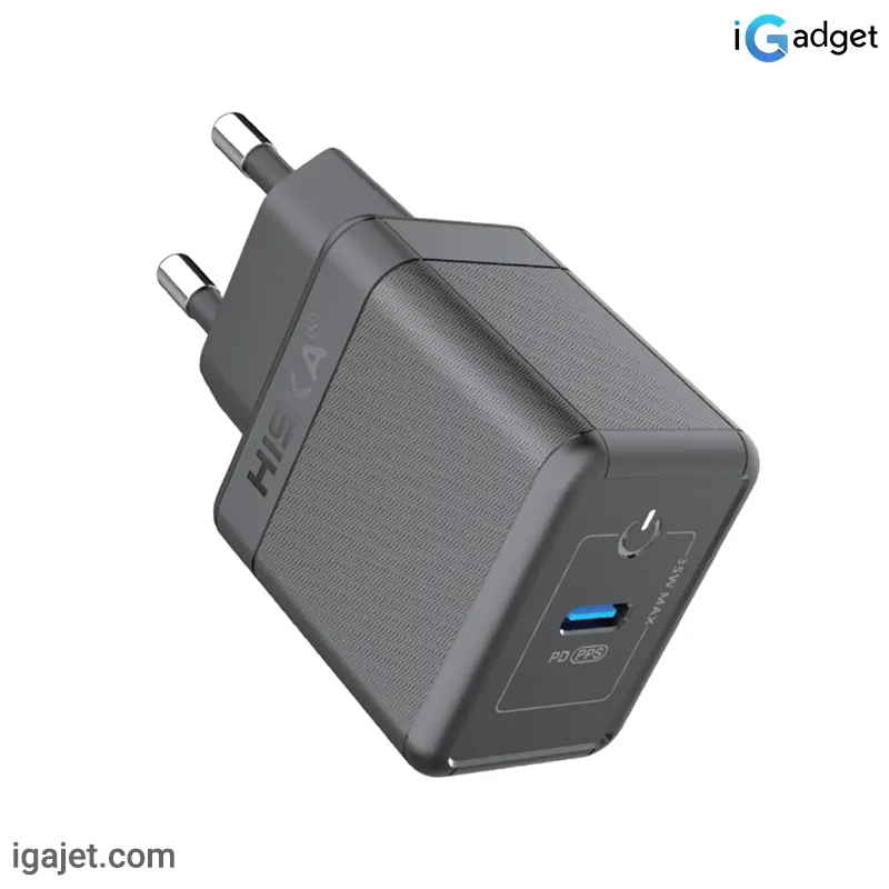 شارژر دیواری هیسکا مدل H-119GAN شارژر دیواری هیسکا مدل H-119GAN به همراه کابل